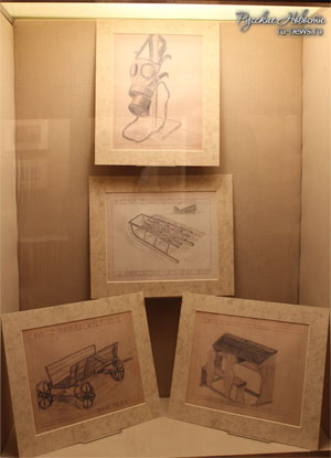 Одни из экспонатов работ воспитанников пушкинской гимназии 30-х г. 20 века
