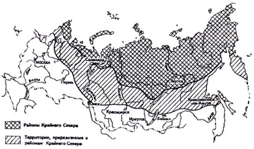 Более половины территории России относится к зоне Севера 