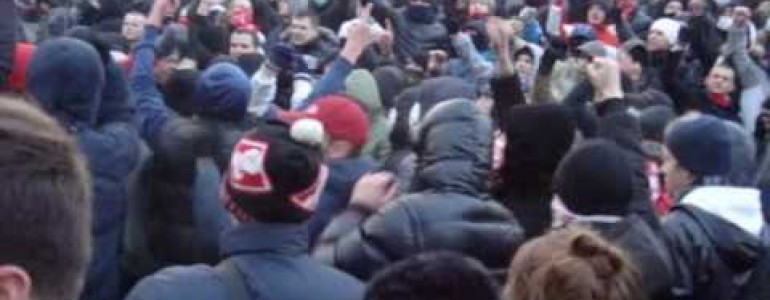 Митинг протеста против этнопреступности на Манежной площади в центре Москвы