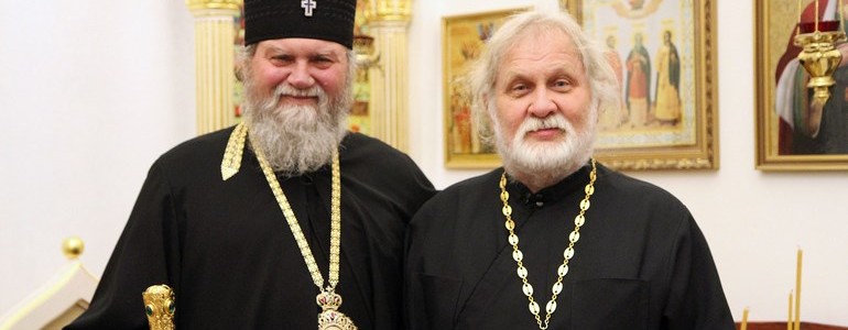 Архиепископ Пражский Михаил (Дандар) и иерей Павел Гемпел