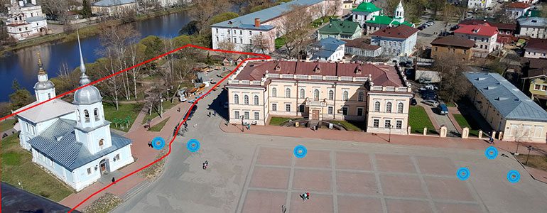 Вологда. Кремлевская площадь. Место проведения георадарного обследования.