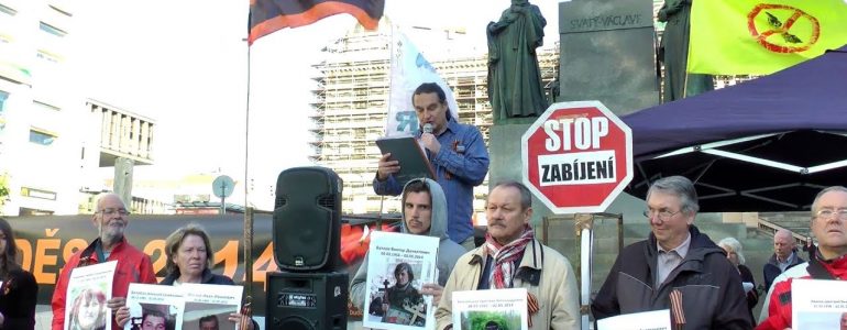 Митинг в Праге в годовщину убийств людей в Одессе 2-го мая 2014 г.