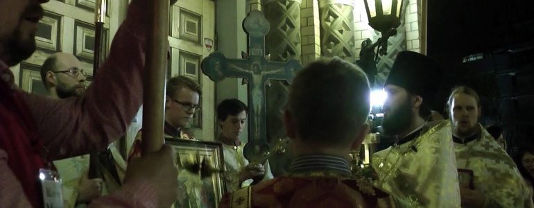 Пасхальное богослужение в Вильнюсе. Храм святых Константина и Михаила (Романовская церковь)