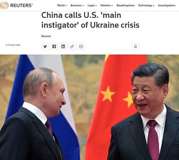 Китай назвал США “главным зачинщиком” войны в Украине