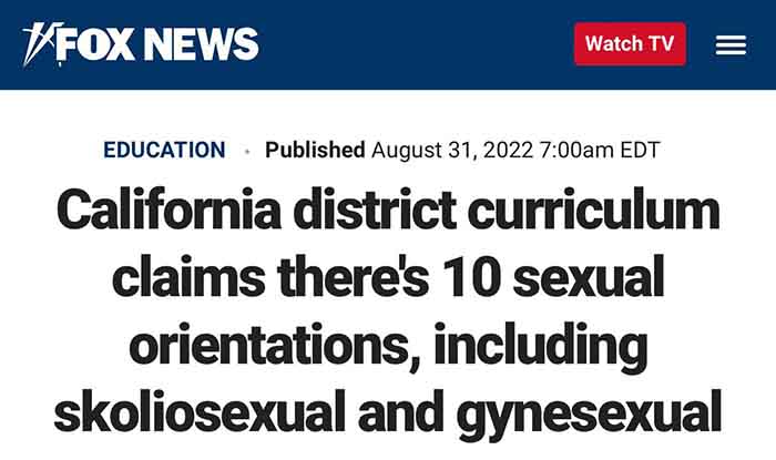В Калифорнии в школы заказали учебники, в которых говорится, что есть свыше 10 сексуальных ориентаций